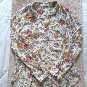 Mango Floral Collared Shirt